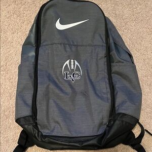 Nike Gray and Black Athletic Backpack with LVC Football Logo